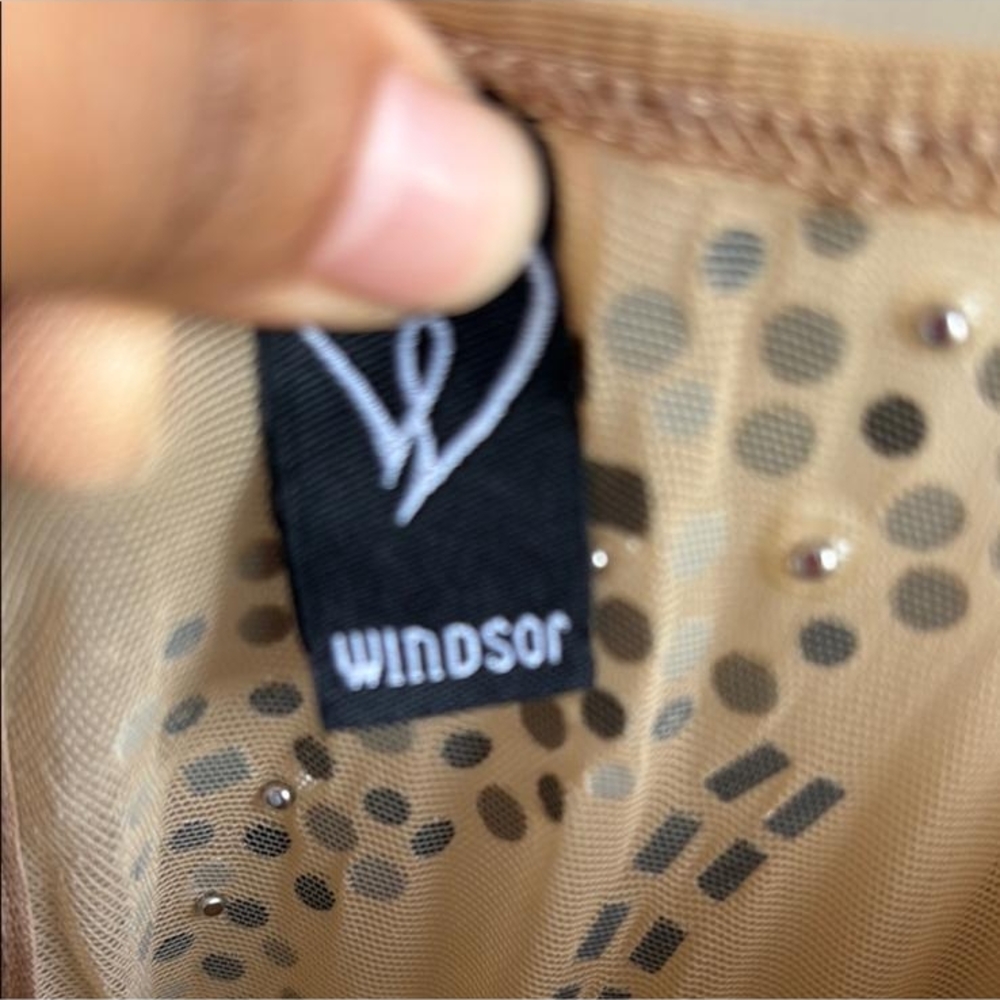 Windsor Beige Mesh Top with Dotted Pattern